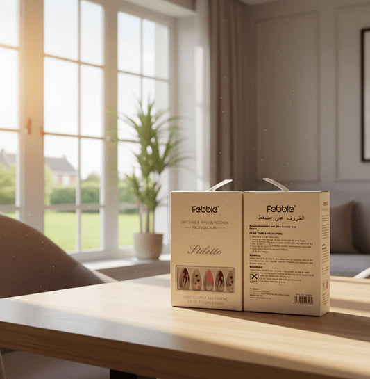 Febble - Stiletto Fire & Hearts Press-On Nails